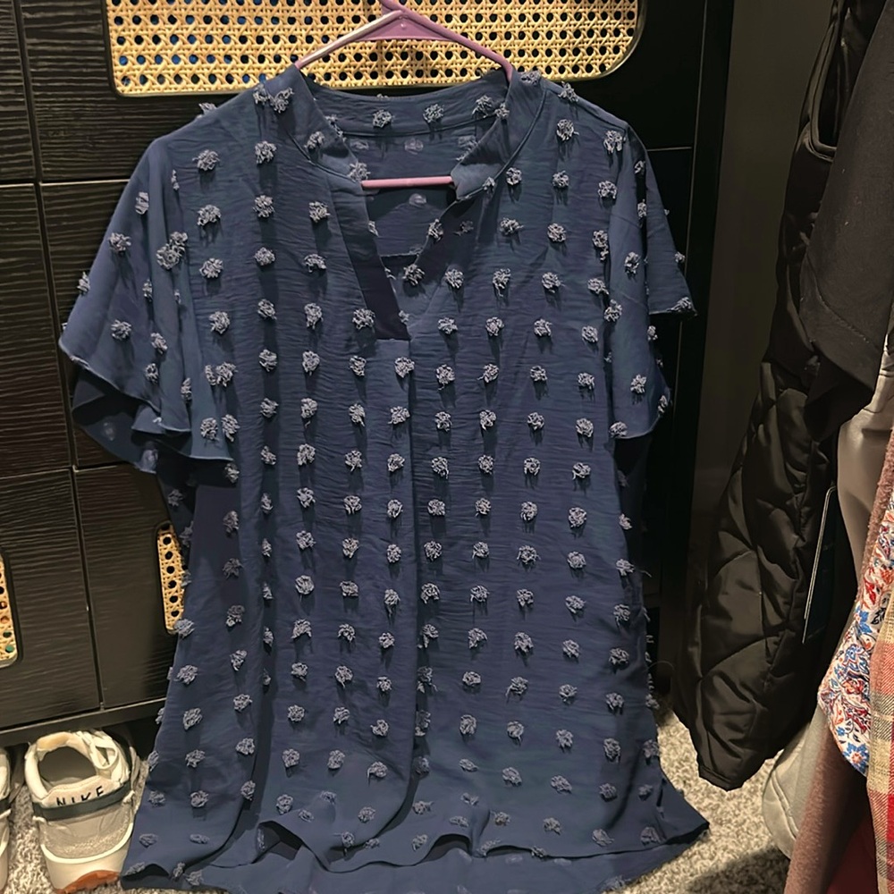 Blue blouse, worn once, like new.